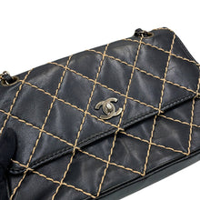 将图像加载到图库查看器中,CHANEL Wild Stitch ChainShoulder Bag Black Lambskin