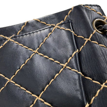 将图像加载到图库查看器中,CHANEL Wild Stitch ChainShoulder Bag Black Lambskin