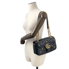 Load image into Gallery viewer, GUCCI GG Marmont Chain Shoulder Bag Black443497 Leather