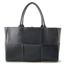 Load image into Gallery viewer, Bottega Veneta Maxi INTRECCIATO Arco Tote Black/White609175 Leather Size Medium