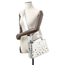 Load image into Gallery viewer, LOUIS VUITTON Capucines Metal Dots SilverM21634 Leather Size BB