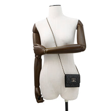 将图像加载到图库查看器中,CHANEL CC Logo Matelasse Chain Wallet Black Caviar Leather/Faux Pearl