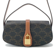 将图像加载到图库查看器中,CELINE Triomphe Tabu SLG 2WAY Clutch Shoulder Bag Tan10I592 PVC Leather