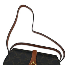 将图像加载到图库查看器中,CELINE Triomphe Tabu SLG 2WAY Clutch Shoulder Bag Tan10I592 PVC Leather
