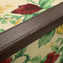 将图像加载到图库查看器中,GUCCI Flora Double G Trunk Beige/Multicolor722179 Canvas Leather Size Medium