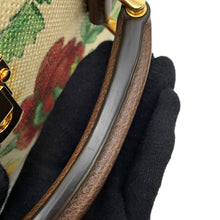 将图像加载到图库查看器中,GUCCI Flora Double G Trunk Beige/Multicolor722179 Canvas Leather Size Medium