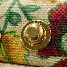 将图像加载到图库查看器中,GUCCI Flora Double G Trunk Beige/Multicolor722179 Canvas Leather Size Medium