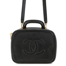 Load image into Gallery viewer, CHANEL Top handle 2-way vanity bag BlackA07061 Caviar Leather