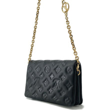 将图像加载到图库查看器中,LOUIS VUITTON Pochette・Coussin NoirM82116 Monogram Embossed Lamb Leather