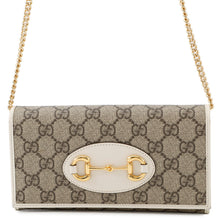 Load image into Gallery viewer, GUCCI Horsebit 1955 Chain Wallet Beige/White621888 PVC/Leather
