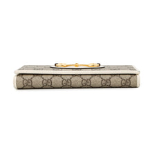 Load image into Gallery viewer, GUCCI Horsebit 1955 Chain Wallet Beige/White621888 PVC/Leather