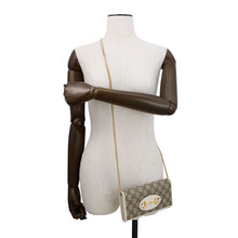 Load image into Gallery viewer, GUCCI Horsebit 1955 Chain Wallet Beige/White621888 PVC/Leather