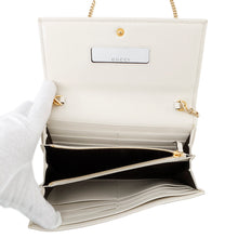 将图像加载到图库查看器中,GUCCI Horsebit 1955 Chain Wallet Beige/White621888 PVC/Leather