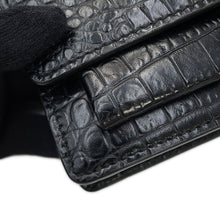 将图像加载到图库查看器中,SAINT LAURENT PARIS Sunset Chain wallet Black452157 Croco embossed leather