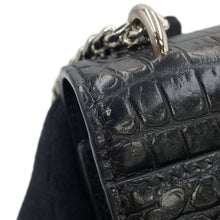 将图像加载到图库查看器中,SAINT LAURENT PARIS Sunset Chain wallet Black452157 Croco embossed leather
