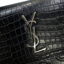 将图像加载到图库查看器中,SAINT LAURENT PARIS Sunset Chain wallet Black452157 Croco embossed leather