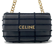 将图像加载到图库查看器中,CELINE Mono Chrome Chainshoulder Black111273FCK.38NO Leather pile