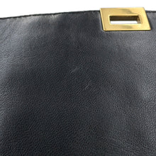将图像加载到图库查看器中,CELINE Trapeze Black Crocodile Embossed Leather Leather Suede