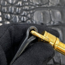 Load image into Gallery viewer, CELINE Trapeze Black Crocodile Embossed Leather Leather Suede