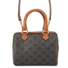 将图像加载到图库查看器中,CELINE Triomphe 2way Small Boston Bag Tan197582 PVC Leather