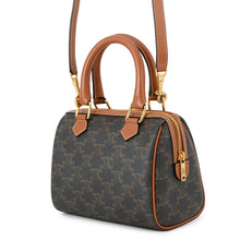 将图像加载到图库查看器中,CELINE Triomphe 2way Small Boston Bag Tan197582 PVC Leather
