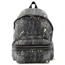 将图像加载到图库查看器中,SAINT LAURENT PARIS Classic Hunter Backpack Black/White326865 Canvas Leather