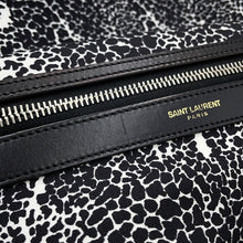 将图像加载到图库查看器中,SAINT LAURENT PARIS Classic Hunter Backpack Black/White326865 Canvas Leather
