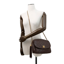 将图像加载到图库查看器中,CHANEL Tassel ChainShoulder Bag Brown Lambskin