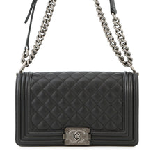 将图像加载到图库查看器中,CHANEL Boy Chanel ChainShoulder Bag BlackA67086 Caviar Leather Size 25
