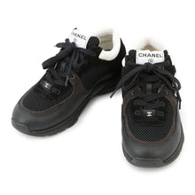 Load image into Gallery viewer, CHANEL CC Logo Sneakers Black/WhiteG38299 Leather Mesh Suede Size 37