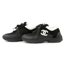 将图像加载到图库查看器中,CHANEL CC Logo Sneakers Black/WhiteG38299 Leather Mesh Suede Size 37