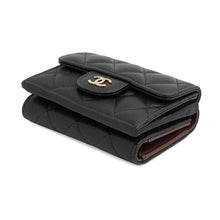 将图像加载到图库查看器中,CHANEL Classic Small Flap Wallet Tri-fold Wallet BlackAP0230 Caviar Leather