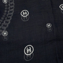 将图像加载到图库查看器中,CHANEL CC Logo Stole Black/WhiteAAA969 Cashmere80% Silk20%