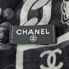 将图像加载到图库查看器中,CHANEL CC Logo Stole Black/WhiteAAA969 Cashmere80% Silk20%