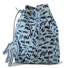 Load image into Gallery viewer, MIUMIU Drawstring Bag Blue/Black5RM008 Canvas