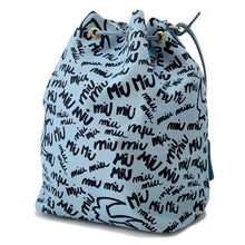 Load image into Gallery viewer, MIUMIU Drawstring Bag Blue/Black5RM008 Canvas