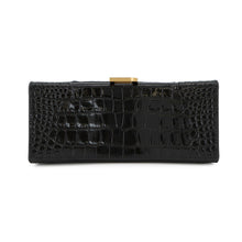将图像加载到图库查看器中,BALENCIAGA Hourglass 2wayBag Black593546 Croco embossed leather Size Small