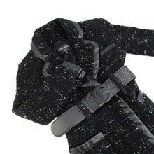 Load image into Gallery viewer, CHANEL Tweed Coat Size 38 BlackP57222 Acryl35% Polyester23% Nylon20% Cotton11% Wool8% Rayon3% Leather