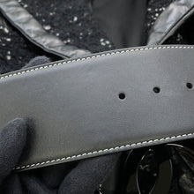 Load image into Gallery viewer, CHANEL Tweed Coat Size 38 BlackP57222 Acryl35% Polyester23% Nylon20% Cotton11% Wool 8% Rayon3% Leather