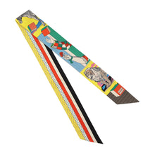 将图像加载到图库查看器中,HERMES Twilly "Grand Theatre Nouveau" Jaune Vif/Green/Red Silk100%