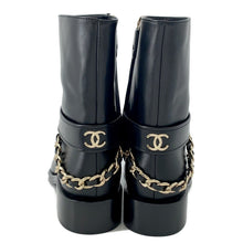 将图像加载到图库查看器中,CHANEL CC Logo short boots BlackG39170 Leather Size 36.5