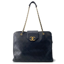 Load image into Gallery viewer, CHANEL Bicolore Supermodel Bag Chain Tote Black Leather