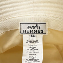 Load image into Gallery viewer, HERMES Jean Sunshine Bucket Hat Size 56 Ivory Cotton100%