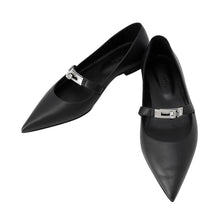 Load image into Gallery viewer, HERMES Kelly ballet shoes Black Leather Size 37H