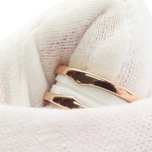 将图像加载到图库查看器中,BVLGARI B.Zero1 Ring 2 bands Size 58/#18 K18PG Ceramic