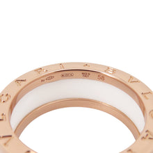 Load image into Gallery viewer, BVLGARI B.Zero1 Ring 2 bands Size 58/#18 K18PG Ceramic