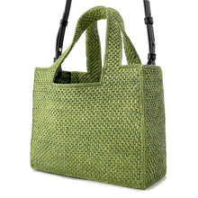 Load image into Gallery viewer, LOEWE Font Tote Bag GreenA685B59X01 Raffia Leather Size Small