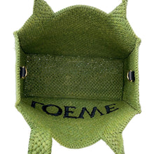 Load image into Gallery viewer, LOEWE Font Tote Bag GreenA685B59X01 Raffia Leather Size Small