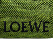 Load image into Gallery viewer, LOEWE Font Tote Bag GreenA685B59X01 Raffia Leather Size Small
