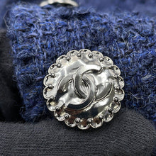 将图像加载到图库查看器中,CHANEL Tweed long coat Size 36 NavyP73360 Wool 70% Acryl17% Viscose6%Cotton6% Polyamide1%